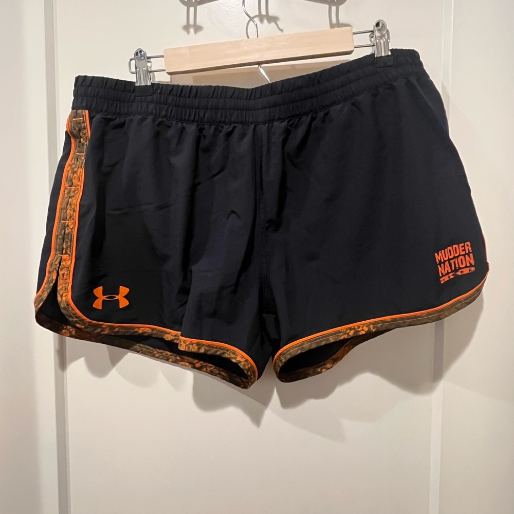 Under Armour Women's Black Shorts with Orange Trim